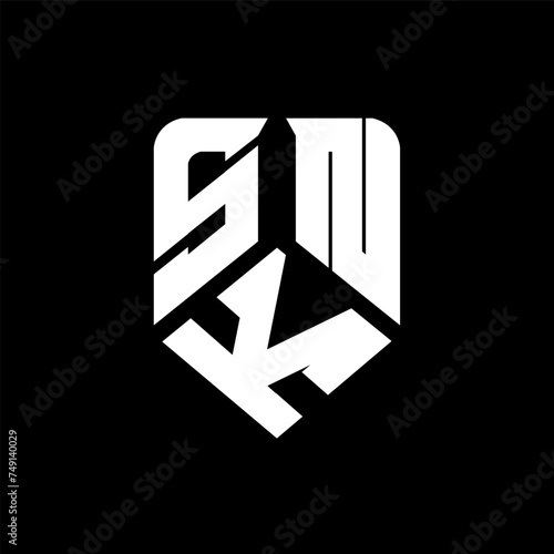 SKN letter logo design on black background. SKN creative initials letter logo concept. SKN letter design.
 photo
