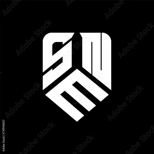 SMN letter logo design on black background. SMN creative initials letter logo concept. SMN letter design.
 photo