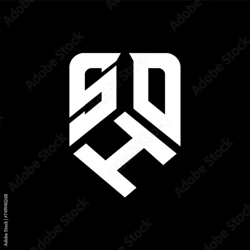 SHD letter logo design on black background. SHD creative initials letter logo concept. SHD letter design. 