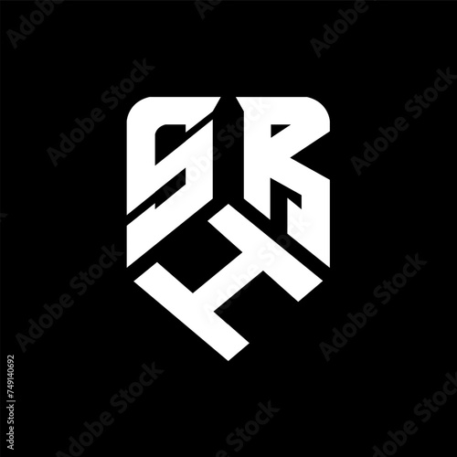 SHR letter logo design on black background. SHR creative initials letter logo concept. SHR letter design.
 photo