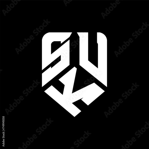 SKU letter logo design on black background. SKU creative initials letter logo concept. SKU letter design.
