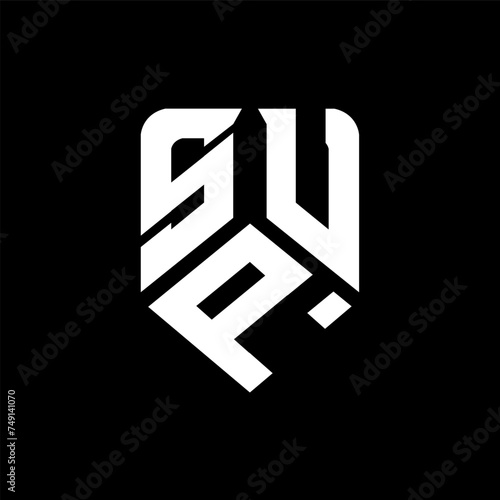 SPU letter logo design on black background. SPU creative initials letter logo concept. SPU letter design.
