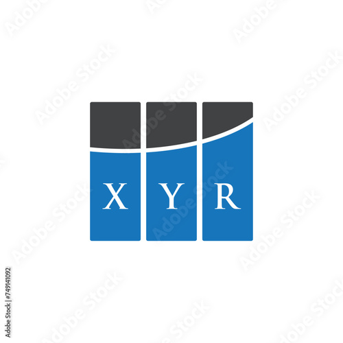 XYR letter logo design on black background. XYR creative initials letter logo concept. XYR letter design.
 photo