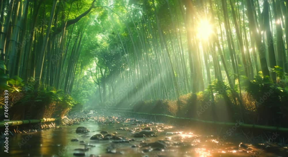 Bamboo forest path, tranquil walk Bamboo forest path, tranquil walk