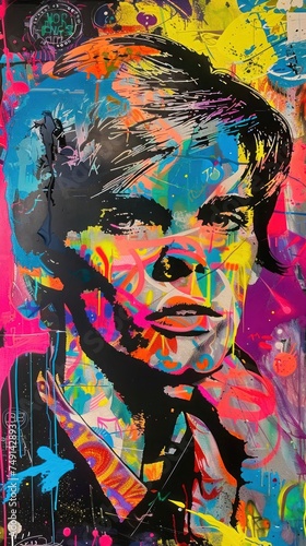 Colorful Abstract Portrait of a Man