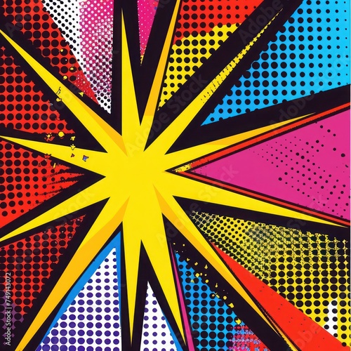 Pop Art Style Explosive Starburst Design