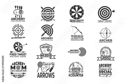 Archer Typography and Logo Design Bundle, Modern Archery Logo Bundle Elements for Your Brand, Dynamic Archery Theme Typography for Logos, Target the Best with Archery-Inspired Logos, Archery Logo 