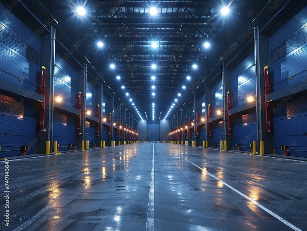 Energy-efficient measures like motion-sensor lights and climate control systems optimize energy use for industrial sustainability. - obrazy, fototapety, plakaty 