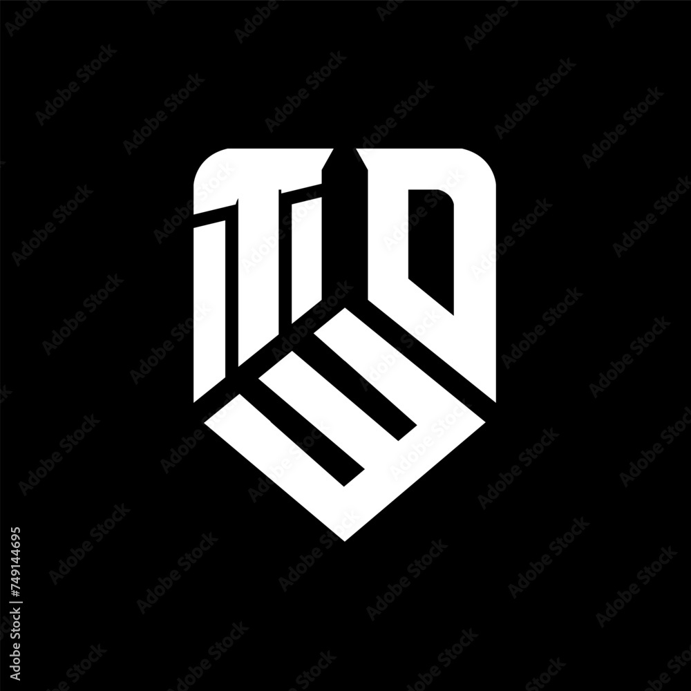 Fototapeta premium TWO letter logo design on black background. TWO creative initials letter logo concept. TWO letter design. 