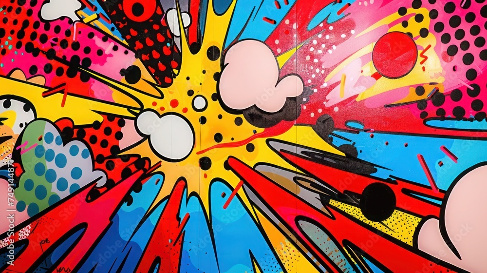 Pop Art Style Explosive Starburst Design Pop Art Style Explosive Starburst Design
