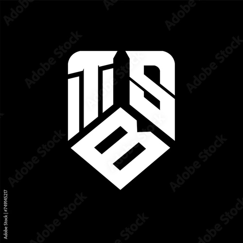 TBS letter logo design on black background. TBS creative initials letter logo concept. TBS letter design.
 photo