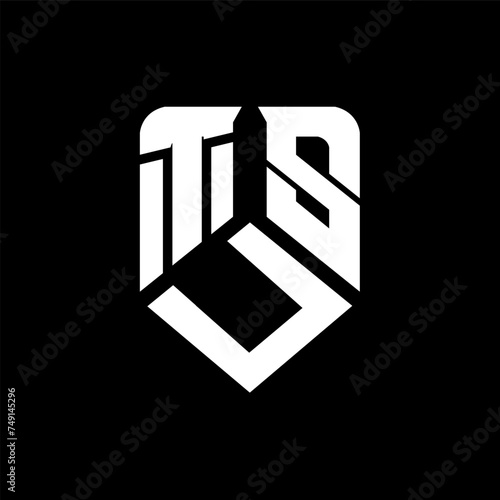 TUS letter logo design on black background. TUS creative initials letter logo concept. TUS letter design.
 photo