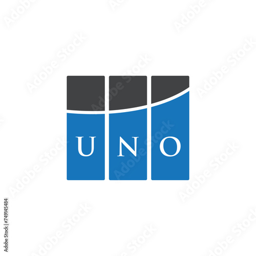 UNO letter logo design on black background. UNO creative initials letter logo concept. UNO letter design.
