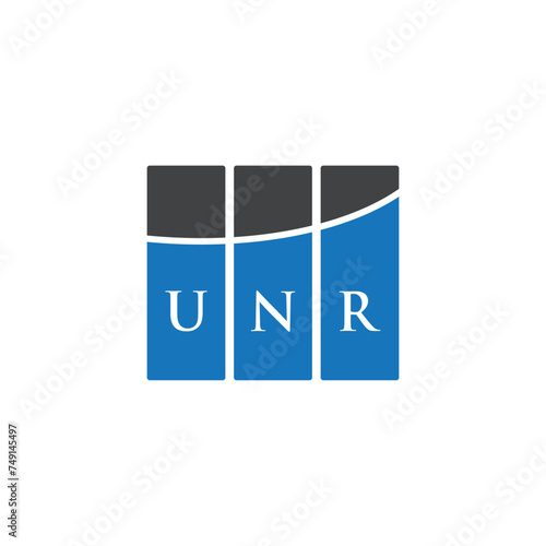 UNR letter logo design on black background. UNR creative initials letter logo concept. UNR letter design.
 photo