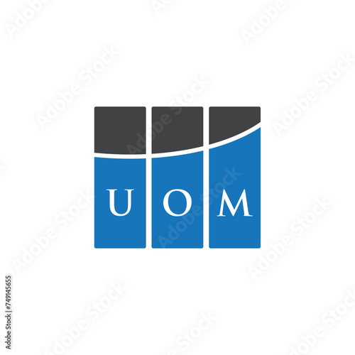 UOM letter logo design on black background. UOM creative initials letter logo concept. UOM letter design.
 photo