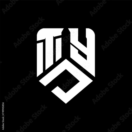Schilderij op canvas TDY letter logo design on black background