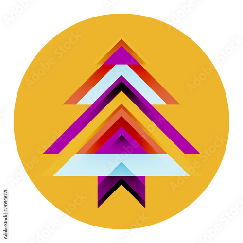 Christmas tree. Abstract geometric triangles New Year Concept