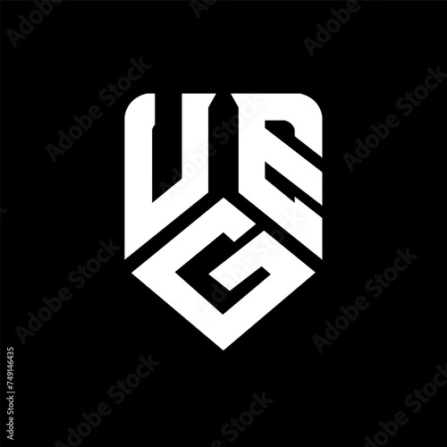 UGE letter logo design on black background. UGE creative initials letter logo concept. UGE letter design.
 photo