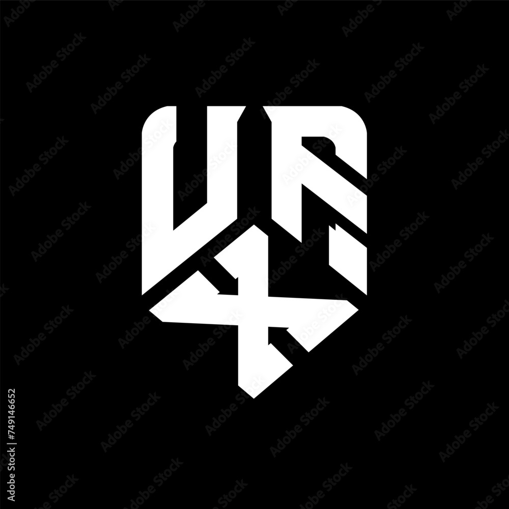Obraz premium UXF letter logo design on black background. UXF creative initials letter logo concept. UXF letter design. 