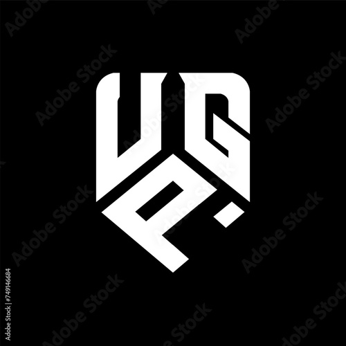 UPG letter logo design on black background. UPG creative initials letter logo concept. UPG letter design.
 photo