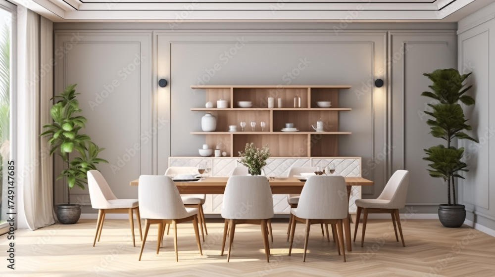 Beautiful dining room with furniture background Beautiful dining room with furniture background