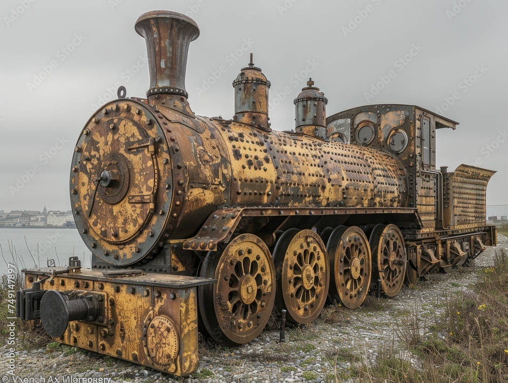An Antique Steam Engine Symbolizes The Industrial Revolution S Legacy