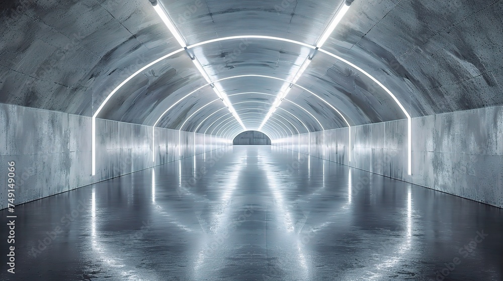 Empty Elegant Modern Grunge Dark Reflections Concrete Underground