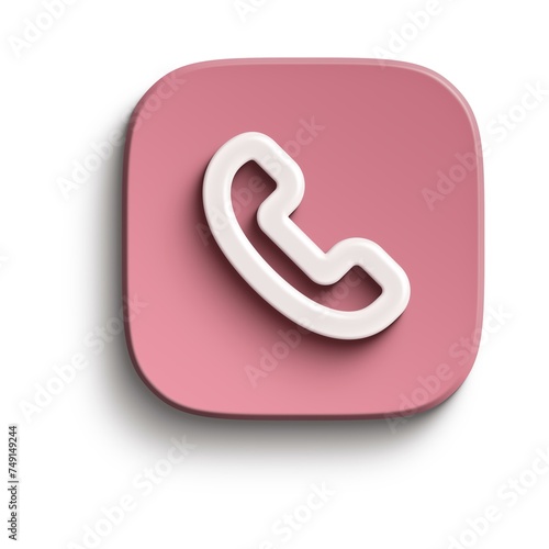 Fototapeta Naklejka Na Ścianę i Meble -  Phone Call 3D Icon. Old Telephone 3D Icon. Call End Icon. 3d illustration, vector.  - 153