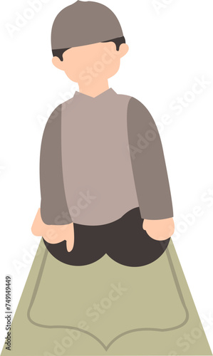 Muslim Boy Praying Illustration