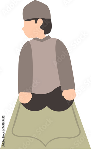 Muslim Boy Praying Illustration