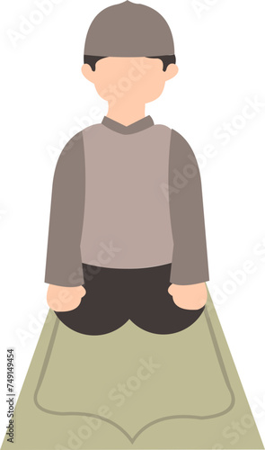 Muslim Boy Praying Illustration