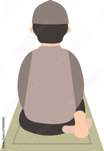 Muslim Boy Praying Illustration