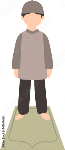 Muslim Boy Praying Illustration