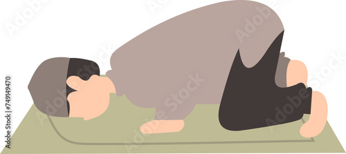 Muslim Boy Praying Illustration