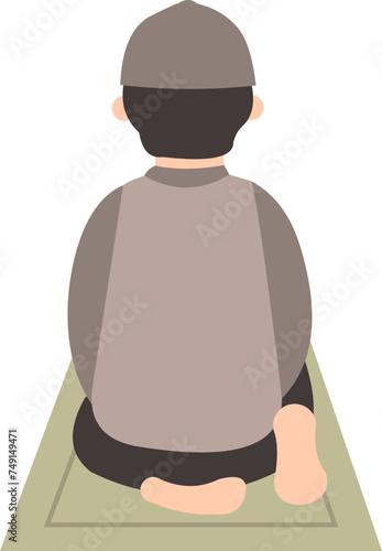 Muslim Boy Praying Illustration