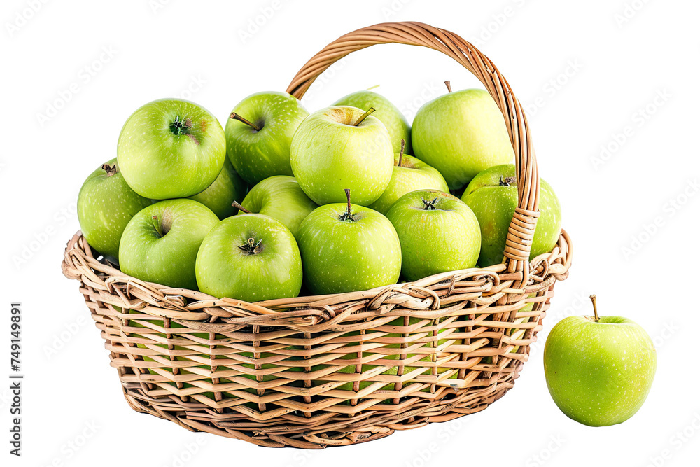 green apples in basket isolated PNG green apples in basket isolated PNG