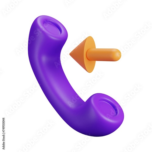 Phone Call 3D Icon. Old Telephone 3D Icon. Call End Icon. 3d illustration, vector. - 42