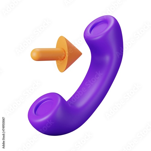 Phone Call 3D Icon. Old Telephone 3D Icon. Call End Icon. 3d illustration, vector. - 43