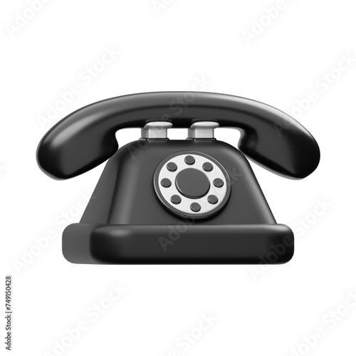 Phone Call 3D Icon. Old Telephone 3D Icon. Call End Icon. 3d illustration, vector. - 22