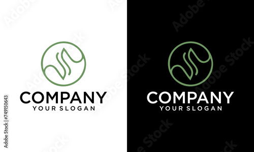 Creative Linear S logo with leaf is a little explanation of the concept of the logo: a unique S letter with clean, clear, thick, and elegant lines