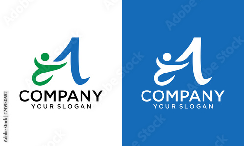 Creative Alphabet letter A/a People logo icon design. A/a People company vector logo and symbol Design. A/a People letter logo template.