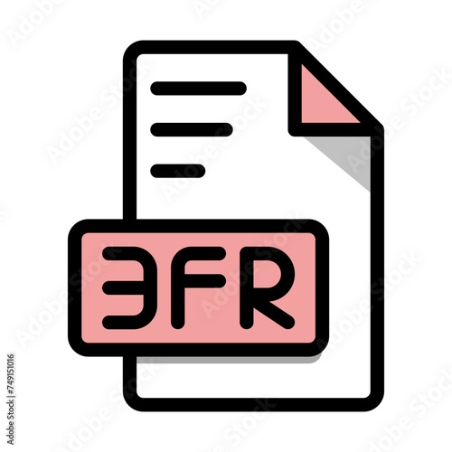 3FR File Format Icon. Editable Bold Outline With Color Fill Design. Vector Illustration.