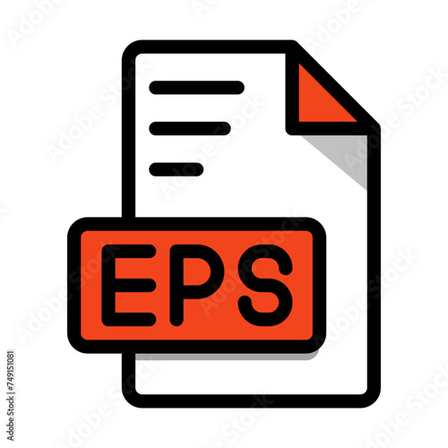 Eps File Format Icon. type file Editable Bold Outline With Color Fill Design icon. Vector Illustration.