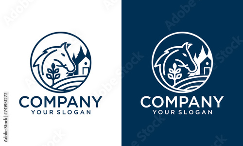 Creative horse House Farm Logo Templates | Suitable for : Company Logo, Business, Office, Studio, Organization, Foundation or your product name, etc