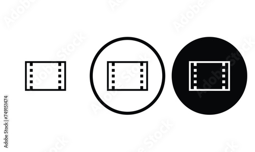 icon video black outline for web site design 
and mobile dark mode apps 
Vector illustration on a white background