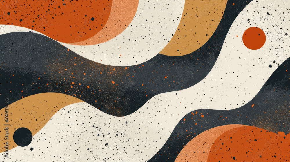 Contemporary background in Abstract Neo Memphis style with a rough texture mixed with rust, almond and charcoal colors Contemporary background in Abstract Neo Memphis style with a rough texture mixed with rust, almond and charcoal colors