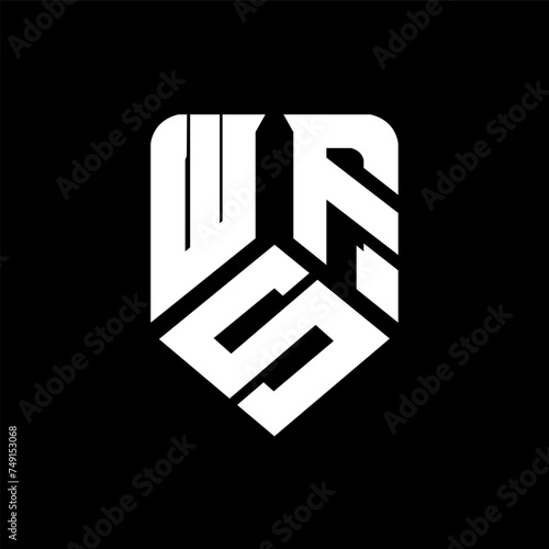 WSF letter logo design on black background. WSF creative initials letter logo concept. WSF letter design.
 photo