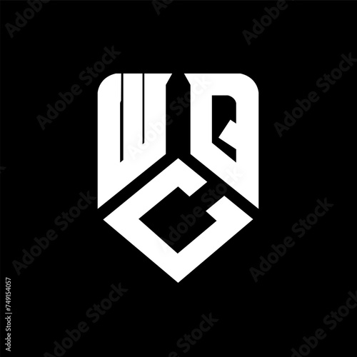 WCQ letter logo design on black background. WCQ creative initials letter logo concept. WCQ letter design.
 photo