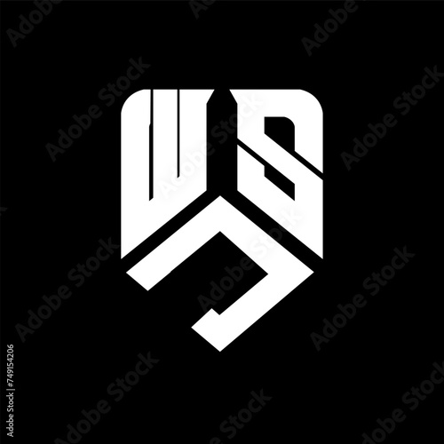 WJS letter logo design on black background. WJS creative initials letter logo concept. WJS letter design. 