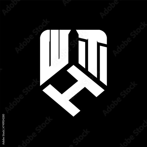 WHT letter logo design on black background. WHT creative initials letter logo concept. WHT letter design.
 photo